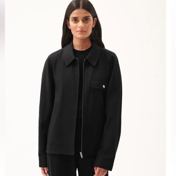 Pangaia Jackets & Blazers - NWT Pangaia DNA Cotton Linen Harrington Jacket Lightweight Black Unisex Size L